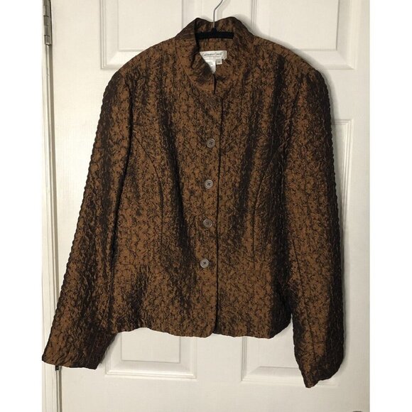 coldwater creek jacket medium Quilted Bronze Casual Lightweight Button Down - Picture 1 of 11